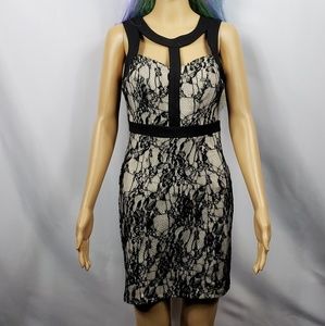 Xoxo halter, lace, braided back dress.
